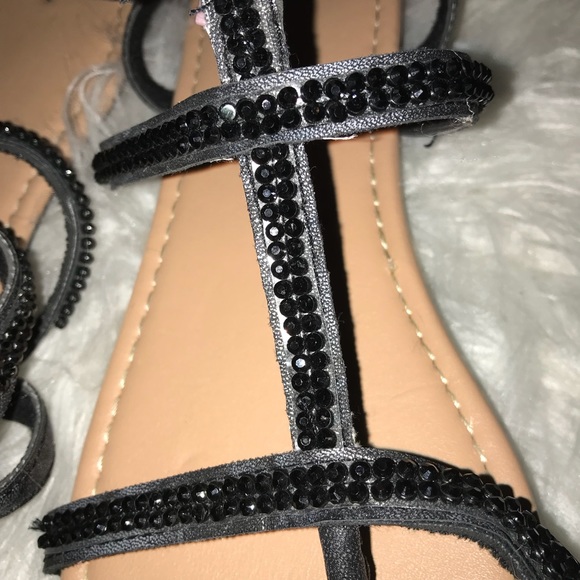 Black Jeweled Sandal - Picture 4 of 5